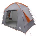 vidaXL Stan chata Šedá a oranžová 210 x 210 x 138 cm Polyester – Obrázok 2
