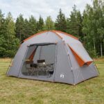 vidaXL Stan chata Šedá a oranžová 300 x 210 x 156 cm Polyester