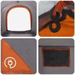 vidaXL Auto Stan Šedá a oranžová 200 x 170 x 170 cm Polyester a oceľ – Obrázok 9