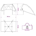 vidaXL Auto Stan Armádna zelená 308 x 215 x 220 cm Polyester a oceľ – Obrázok 10