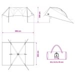 vidaXL Auto Stan Šedá a oranžová 350 x 250 cm Polyester a oceľ – Obrázok 10