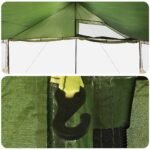 vidaXL Rodinný stan Zelená 450 x 400 x 265 cm Polyester a oceľ – Obrázok 10