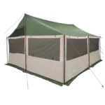 vidaXL Rodinný stan Zelená 450 x 400 x 265 cm Polyester a oceľ – Obrázok 3