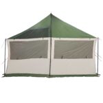 vidaXL Rodinný stan Zelená 450 x 400 x 265 cm Polyester a oceľ – Obrázok 5