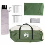 vidaXL Rodinný stan Zelená 450 x 400 x 265 cm Polyester a oceľ – Obrázok 9