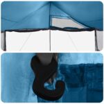 vidaXL Rodinný stan Modrá 450 x 400 x 265 cm Polyester a oceľ – Obrázok 10