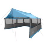 vidaXL Rodinný stan Modrá 450 x 400 x 265 cm Polyester a oceľ – Obrázok 2