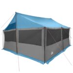vidaXL Rodinný stan Modrá 450 x 400 x 265 cm Polyester a oceľ – Obrázok 3