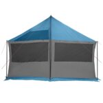vidaXL Rodinný stan Modrá 450 x 400 x 265 cm Polyester a oceľ – Obrázok 5
