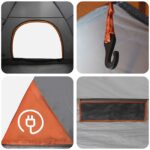 vidaXL Kempingový stan so strechou Šedá a oranžová 275 x 215 x 125 cm – Obrázok 10