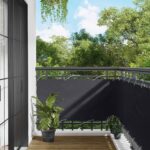 vidaXL Balkónová obrazovka Čierny 75 x 200 cm PU potiahnutý oxford alu