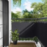 vidaXL Balkónová obrazovka Čierny 90 x 200 cm PU potiahnutý oxford alu