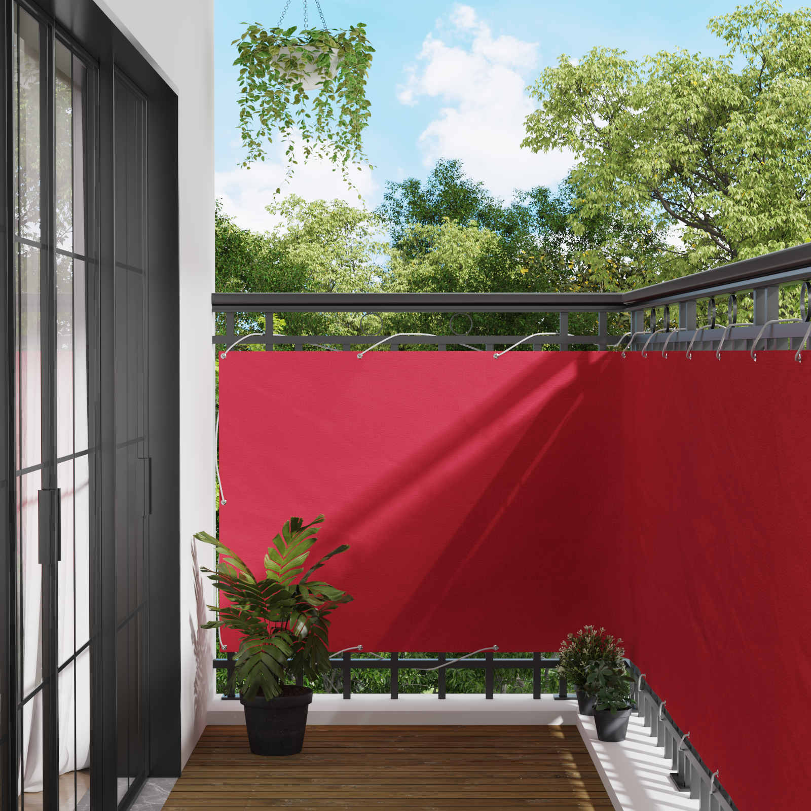 42030919_1.jpg vidaXL Balkónová obrazovka Vínovo červená 120 x 500 cm – Obrázok 1