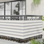 vidaXL Balkónová obrazovka Svetlo šedá a biela 75 x 400 cm – Obrázok 3