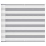 vidaXL Balkónová obrazovka Svetlo šedá a biela 100 x 400 cm – Obrázok 2