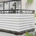 vidaXL Balkónová obrazovka Svetlo šedá a biela 100 x 500 cm – Obrázok 3