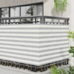 vidaXL Balkónová obrazovka Svetlo šedá a biela 110 x 700 cm – Obrázok 3