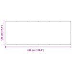 vidaXL Balkónová obrazovka Svetlo šedá a biela 120 x 300 cm – Obrázok 8