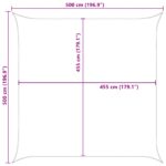 vidaXL Slnečná plachta Žltá a biela 5 x 5 m 100% polyester Oxford – Obrázok 10