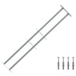 vidaXL Bezpečnostná mreža na okná s 2 priečkami 3 pcs 930-1740 mm