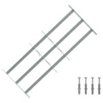 vidaXL Zabezpečovacia mriežka na okná s 3 priečkami 3 pcs 630-1140 mm
