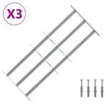 vidaXL Zabezpečovacia mriežka na okná s 3 priečkami 3 pcs 630-1140 mm – Obrázok 2