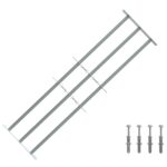 vidaXL Zabezpečovacia mriežka na okná s 3 priečkami 3 pcs 930-1740 mm