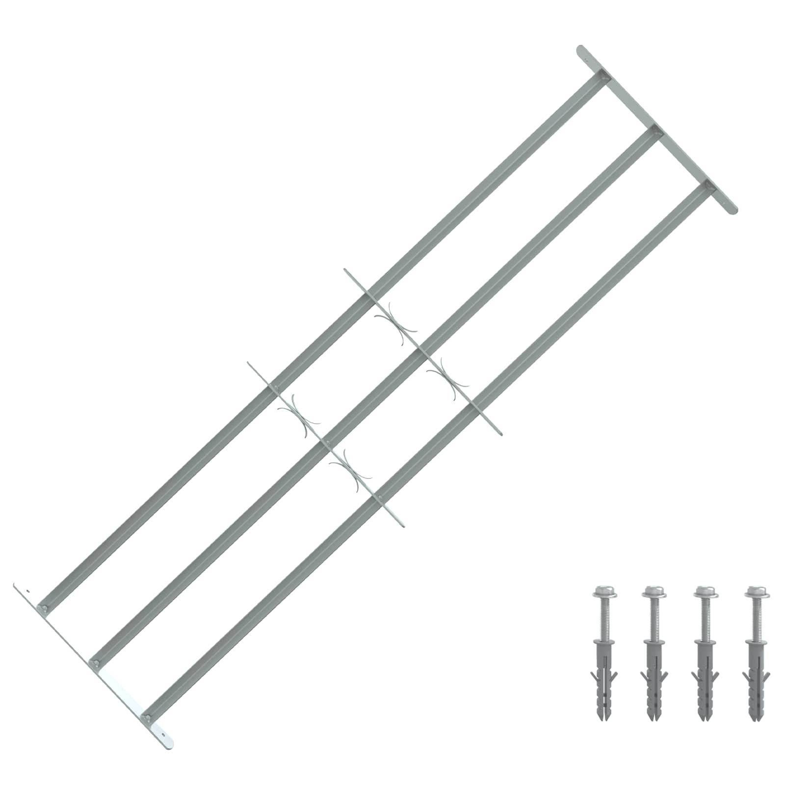 42031278_1.jpg vidaXL Zabezpečovacia mriežka na okná s 3 priečkami 3 pcs 930-1740 mm – Obrázok 1