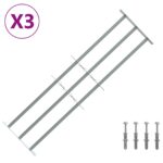 vidaXL Zabezpečovacia mriežka na okná s 3 priečkami 3 pcs 930-1740 mm – Obrázok 2