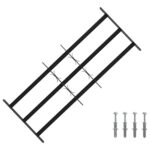 vidaXL Zabezpečovacia mriežka na okná s 3 priečkami 3 pcs 63-114 cm