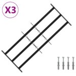 vidaXL Zabezpečovacia mriežka na okná s 3 priečkami 3 pcs 63-114 cm – Obrázok 2