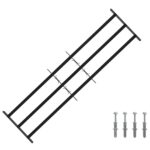 vidaXL Zabezpečovacia mriežka na okná s 3 priečkami 3 pcs 93-174 cm