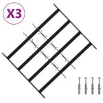 vidaXL Bezpečnostné mreže na okná so 4 priečnymi tyčami 3 pcs 43-74 cm – Obrázok 2