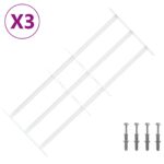vidaXL Zabezpečovacia mriežka na okná s 3 priečkami 3 pcs 63-114 cm – Obrázok 2