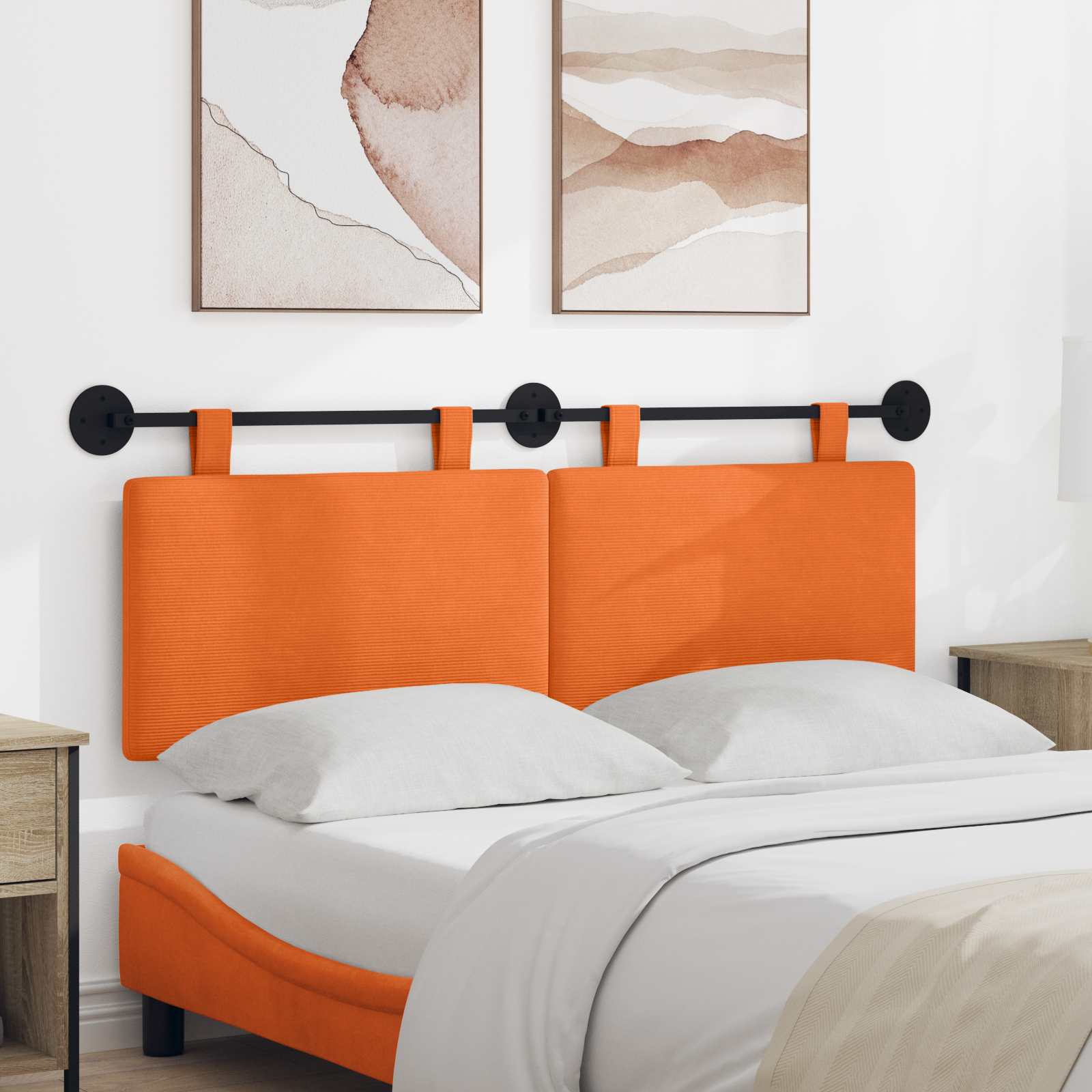 42031814_1.jpg vidaXL Závesné čelo postele Oranžová Kordúrová tkanina – Obrázok 1