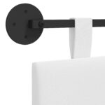 vidaXL Závesné čelo postele Biely Látka – Obrázok 9