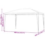 vidaXL Párty stan 400 x 300 x 255 cm Červená PE a oceľ – Obrázok 6