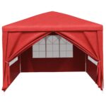 vidaXL Párty stan 400 x 300 x 255 cm Červená PE a oceľ – Obrázok 4