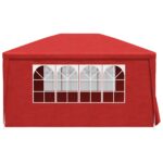 vidaXL Párty stan 400 x 300 x 255 cm Červená PE a oceľ – Obrázok 5
