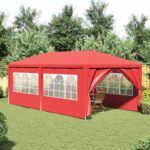 vidaXL Párty stan 600 x 300 x 255 cm Červená PE a oceľ