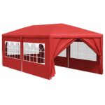 vidaXL Párty stan 600 x 300 x 255 cm Červená PE a oceľ – Obrázok 2