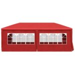 vidaXL Párty stan 600 x 300 x 255 cm Červená PE a oceľ – Obrázok 5