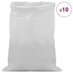vidaXL Tkaninové vrecia 10 pcs Biela 40 x 60 cm PP – Obrázok 3