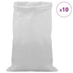 vidaXL Tkaninové vrecia 10 pcs Biela 70 x 110 cm PP – Obrázok 3
