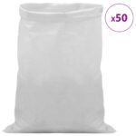vidaXL Tkaninové vrecia 50 pcs Biela 50 x 80 cm PP – Obrázok 3