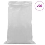 vidaXL Tkaninové vrecia 50 pcs Biela 60 x 110 cm PP – Obrázok 3