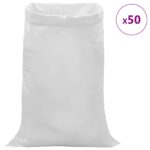 vidaXL Tkaninové vrecia 50 pcs Biela 80 x 125 cm PP – Obrázok 3
