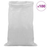 vidaXL Tkaninové vrecia 100 pcs Biela 65 x 105 cm PP – Obrázok 3