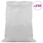vidaXL Tkaninové vrecia 250 pcs Biela 50 x 80 cm PP – Obrázok 3