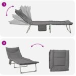 vidaXL Skladací slnečník s vankúšom 2 pcs Antracitová – Obrázok 10
